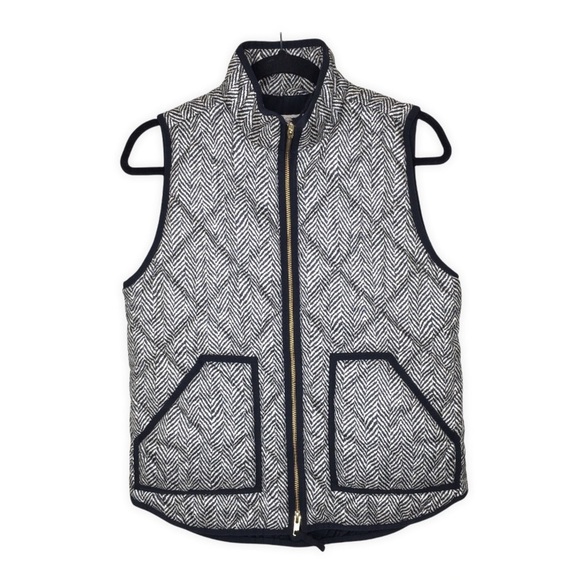 J. Crew Herringbone Excursion Quilted Puffer Vest - Picture 6 of 16